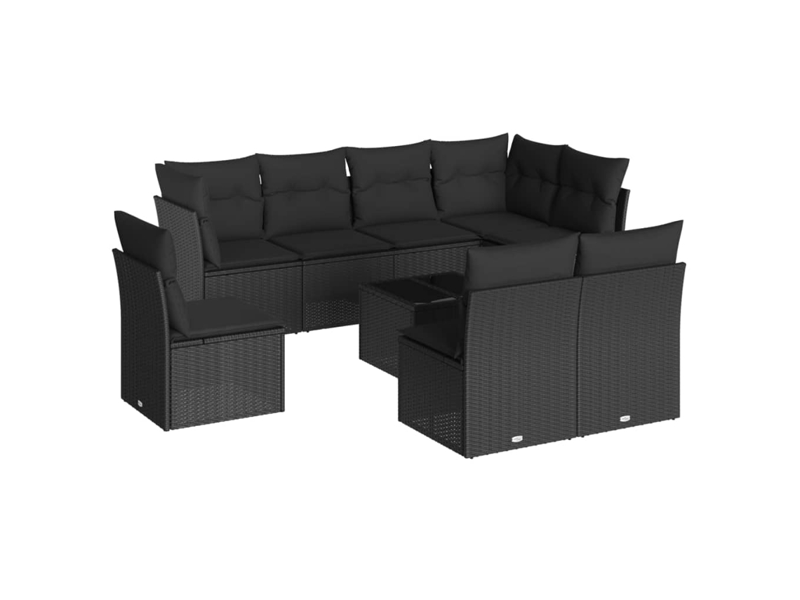 Garden Sofa Set, Garden Sofa Sets Vidaxl Preto Rattan / Vime (n/a)