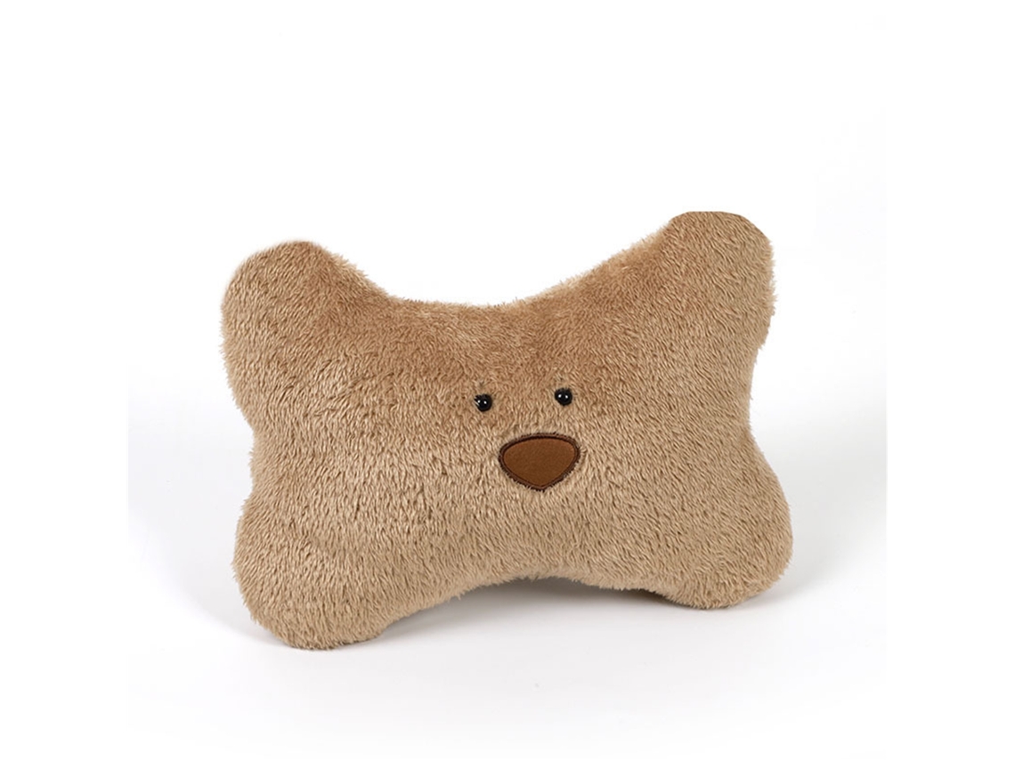 Almofada de Cabeceira para Carro Urso Fofo Material Pelúcia Macia Confortável Apoio Lombar Marrom | S/MARCA