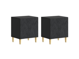 Maison Exclusive - Mesa-de-cabeceira 2 Unid. Preto 43 X 34,5 X 50 Cm