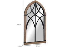 Espelho de Parede Mdf Cor Marrom 93x60x2.5 cm Homcom