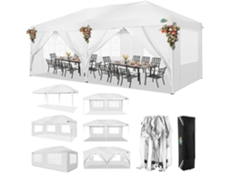 Tenda De Festa, À Prova D'água, Altura Ajustável, Azul, Branco, 3x6m