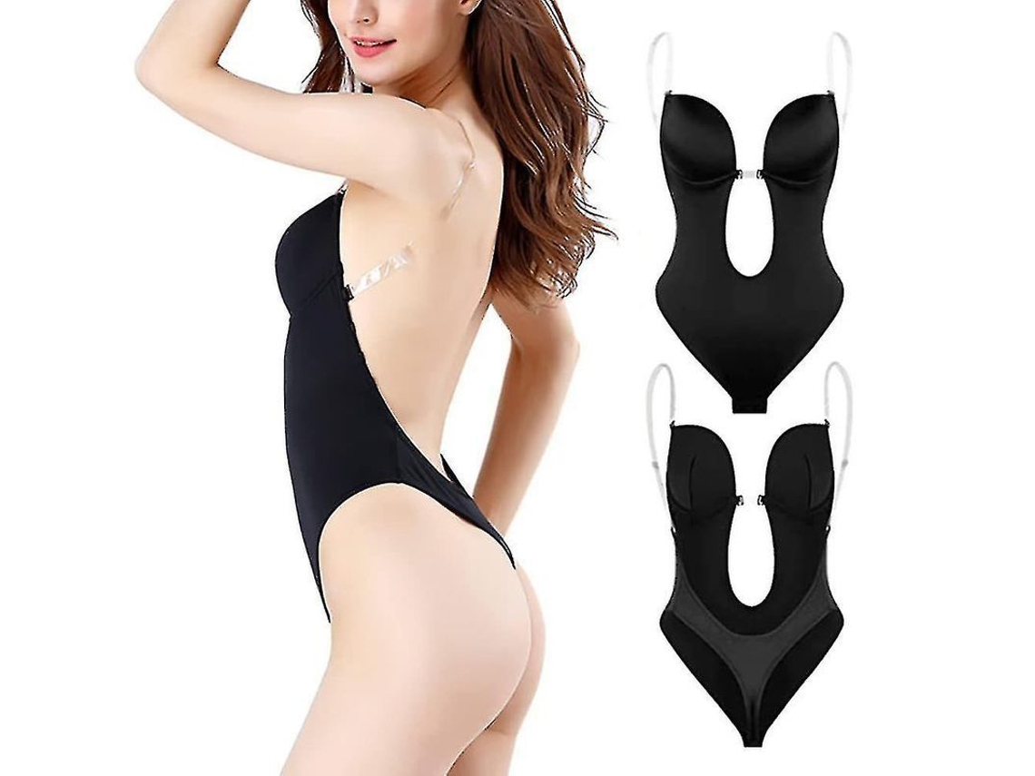Body Shaper Sem Costas e Sem Alças com Apoio de Peito, Design Invísivel e Confortável para Festas e Casamentos Preto
