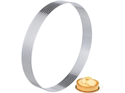 Forma redonda Zerodeko de 15 cm em aço inoxidável para bolos e outras sobremesas.