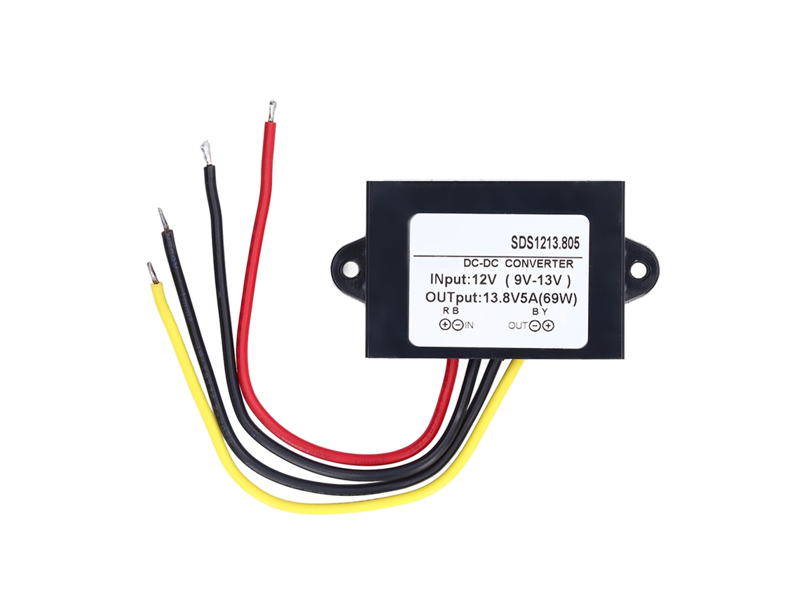 Módulo conversor de tensão carro Ip68 Dc 12v para 13.8v 5a boost com cabo com S/MARCA