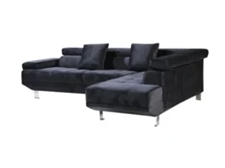 Sofá de canto SALDOSYSTOCKS chaise longue executivo Preto 262x190cm