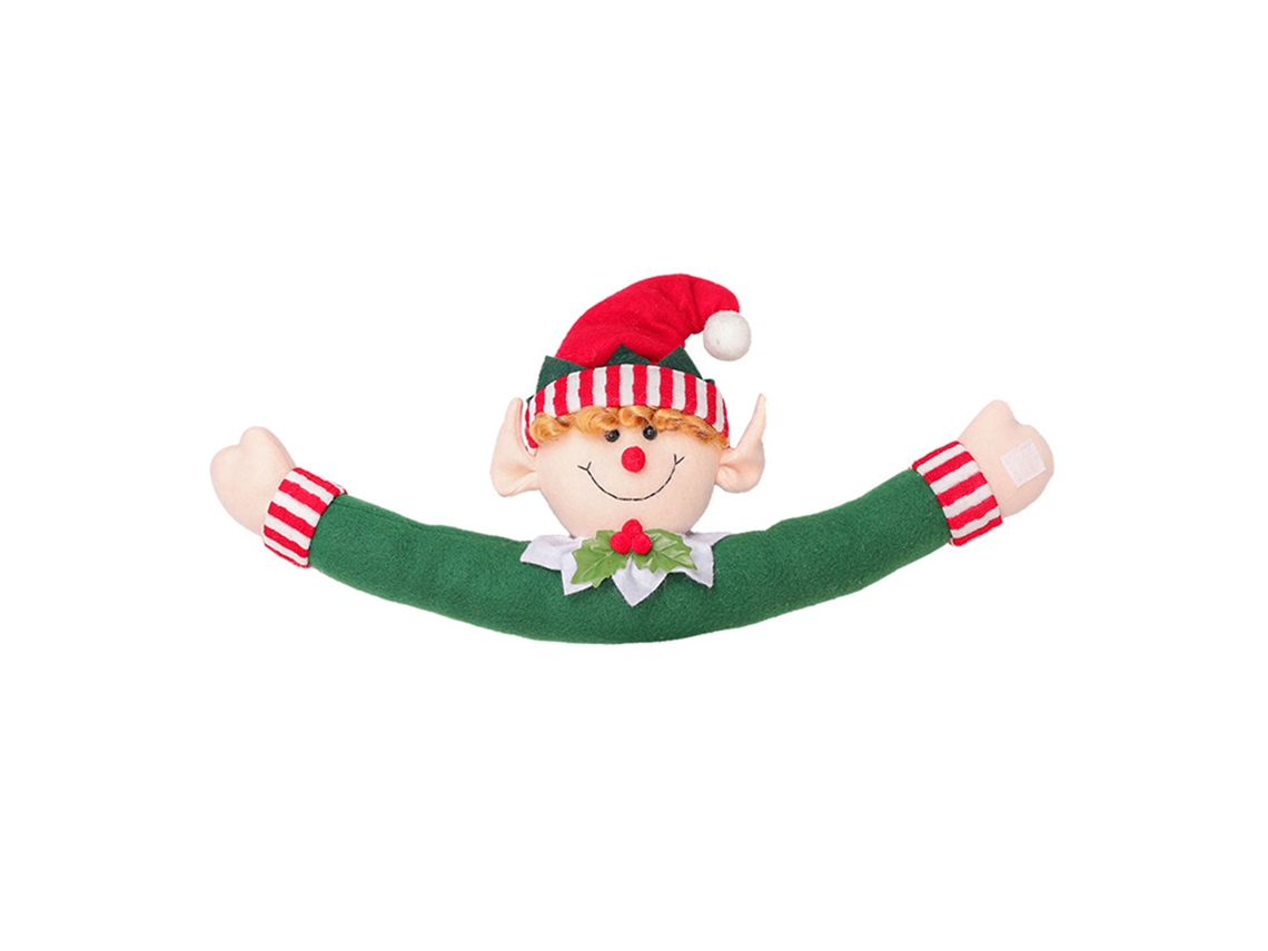 Bilha de Natal de Elfo Masculino para Cortina, Decorativa, Amarrador de Fita, Pack Único LAXISCREED