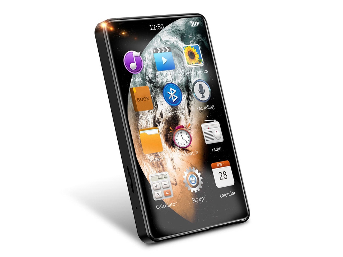 MP3 YIZHOOD X20 (16G)4 polegadas Full Touch Screen com alto-falante 5.0 sem Bluetooth preto
