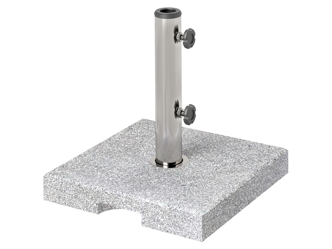 Base CHEZMOI, Lastro, Ø 48x34 Cm, Cimento, HDPE, Flor de Lis, 13 Kg, Preto e Dourado