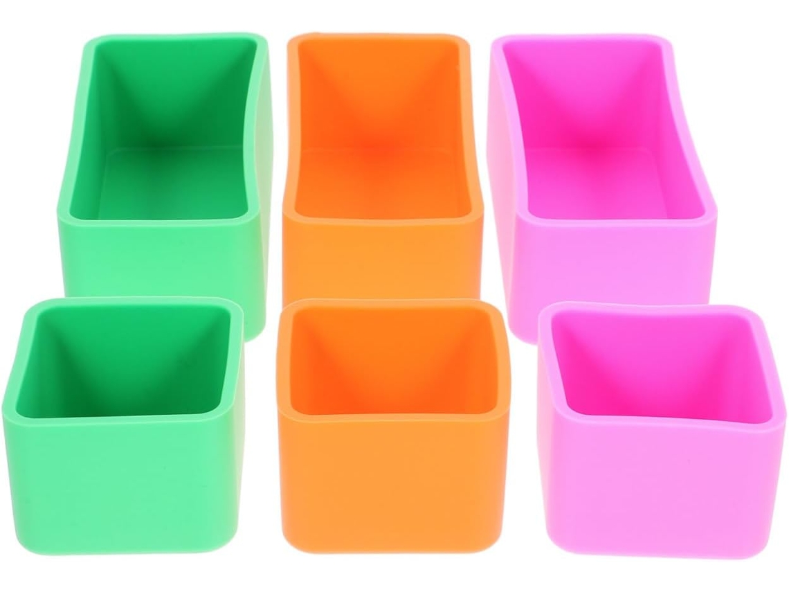 Recipiente Portátil De Silicone Para Alimentos Com 6 Compartimentos, Leve E Reutilizável, Ideal Para Micro Ondas E Levar