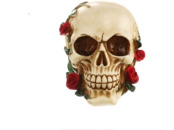 Estátua De Caveira Rose Decorativa Resina Para Casa Adornos Gothic Halloween 12x7x11.5cm