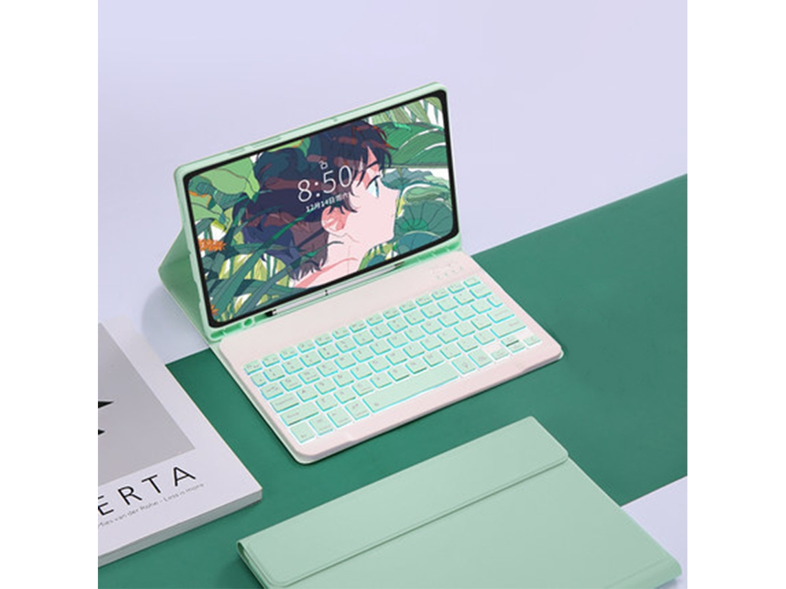 Capa Teclado Para Xiaomi Pad5/5pro 11polegadas, Com Teclado Bluetooth Retroiluminado Cuich (verde Claro)