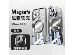 Capa Para Iphone 17 Preta Eletroplaqueada Magnética