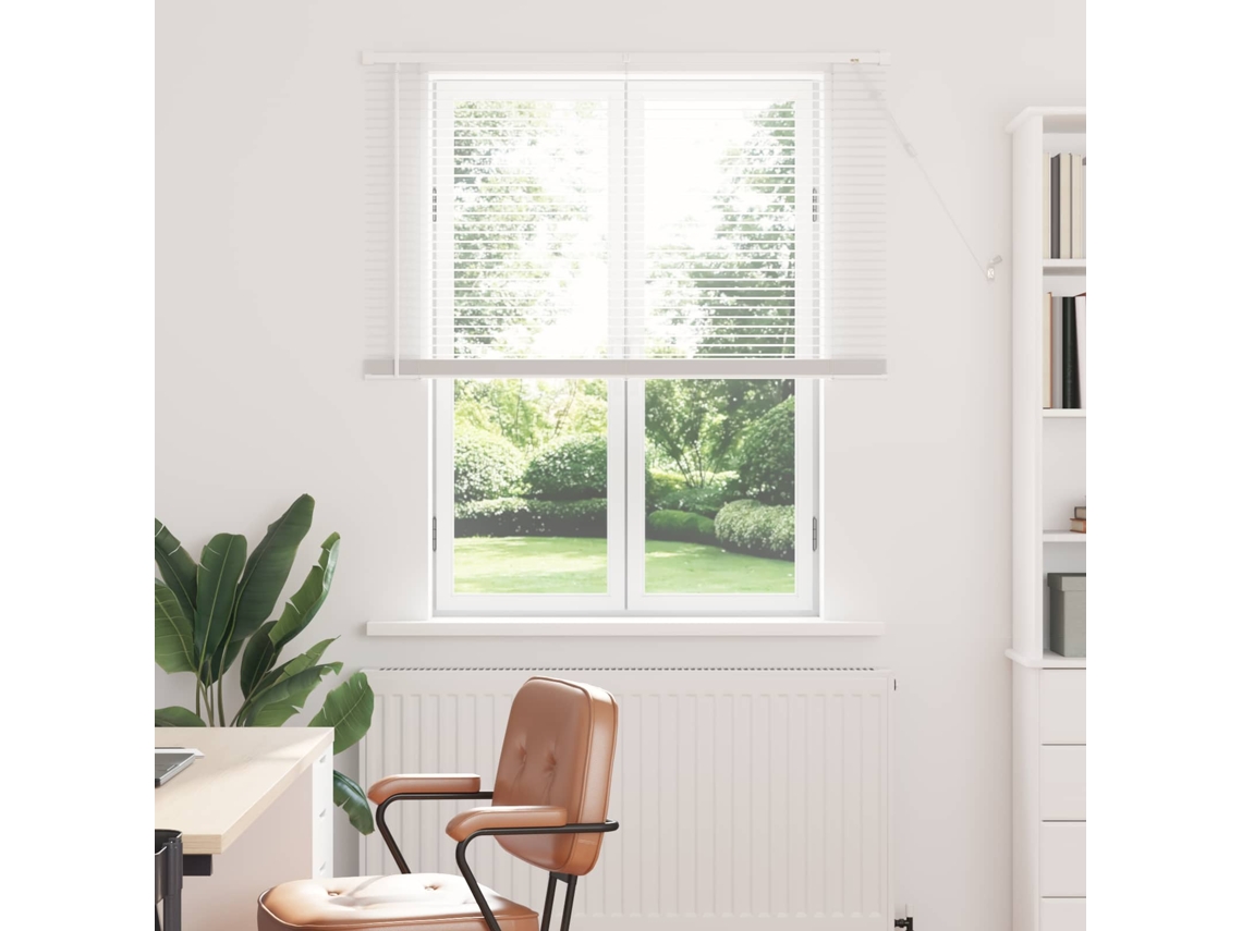 Vidaxl Cortina Veneziana Branco 150 X 120 Cm 25 Mm Pvc