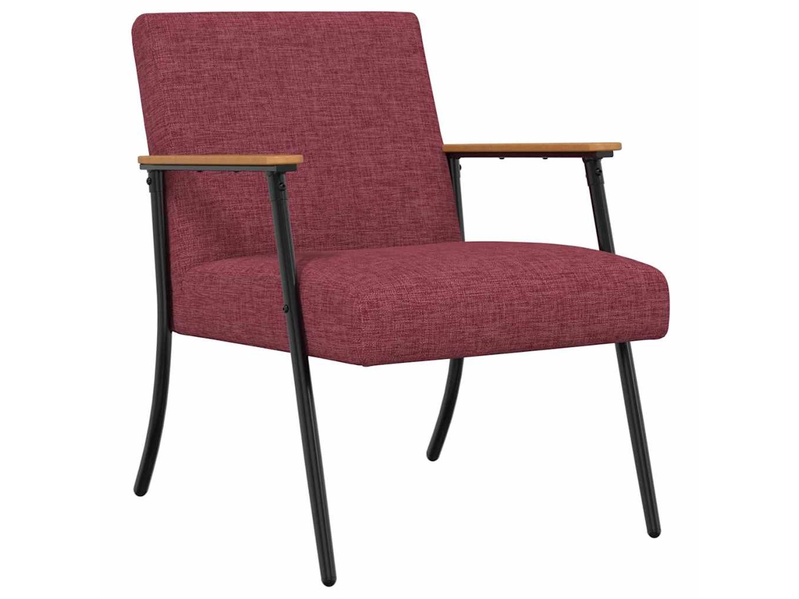 Conjunto 1 Poltrona Moderna Vidaxl Vermelho Tecido (59 X 75 X 78 Cm)