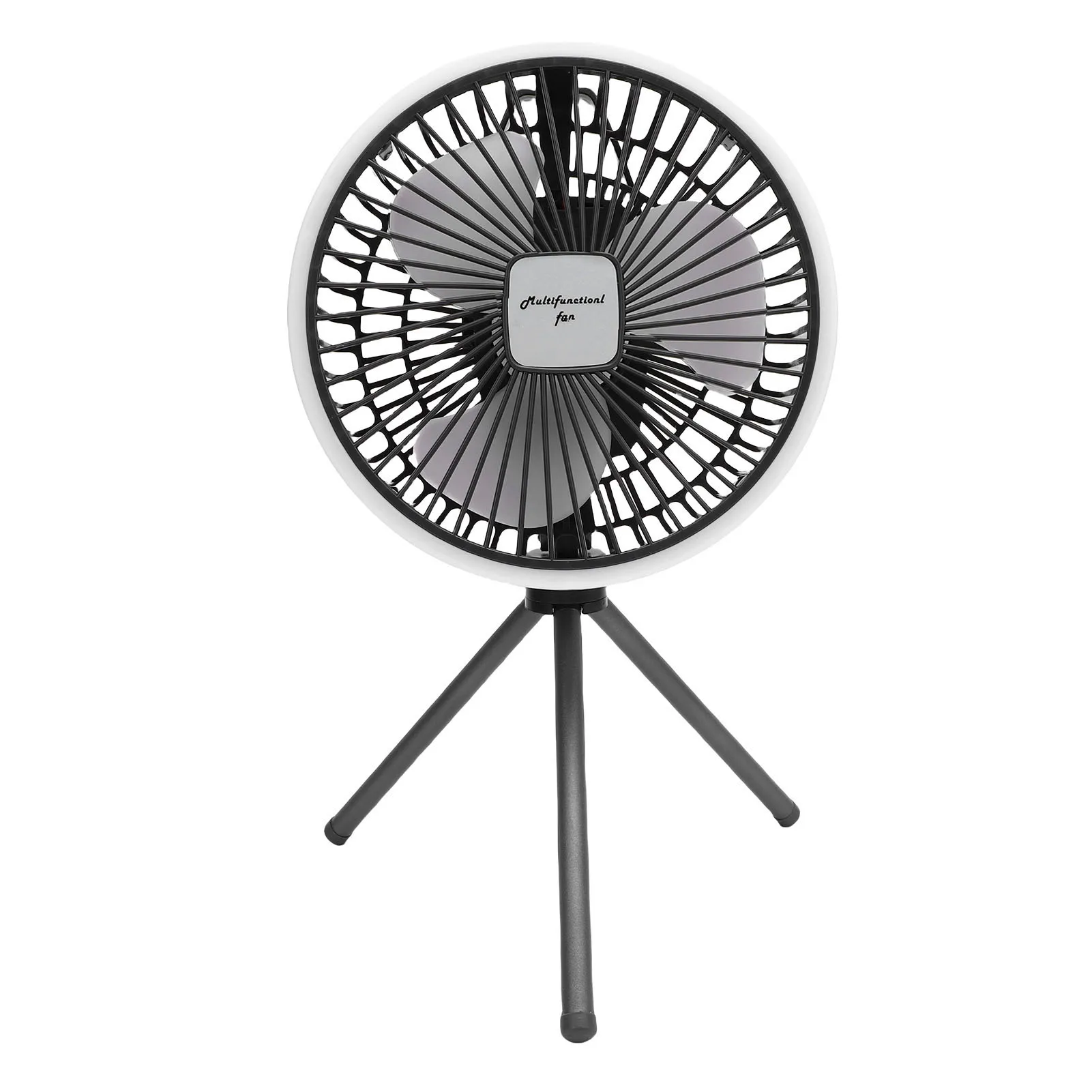 Ventilador de Camping com Tripé e Luz, Carregamento Usb MDUG (preto)