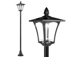 Iluminação Externa Abajur de Piso, Abajur de Piso, Abajur Solar Lanterna Led Clássica 40 Lm Sol. 18l X 18l X 160h Cm Preto Ge