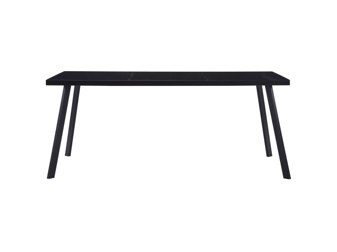 Mesa de Jantar 160x80x75 Cm Vidro Temperado Preto MAISON EXCLUSIVE