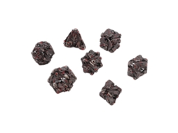 Primerox conjunto de 7 Dados Ocos de Metal Cobre Dados Poliedros para Rpg Jogo Tabuleiro Ensino Matemática