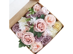 Flores Artificiais de Seda para Buquês Diy, Centros de Mesa, Arranjos para Arcos, Chá de Bebê e Casa AQUAFORGE (rosa Roxa e Peônia)