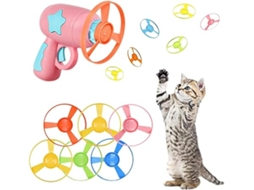 o Gato Pega Brinquedos Disco Voador Inclui 1 Lançador e 6 Hélices, Podendo Ser Usado para Interação Treino, Educativo, Divertido, Erg STELASPLEN