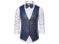 CHALÉCO de Lentejuelas Fasst com Corbata de Moño para Fiesta e Eventos Especiais | S/MARCA