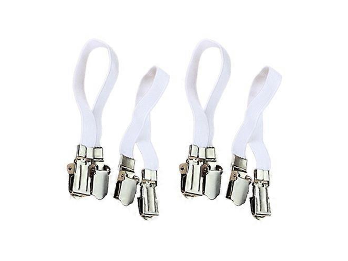 Conjunto De 4 Prendedores De Lençol Elásticos E Resistentes Em Metal E Nylon. Aquaforge