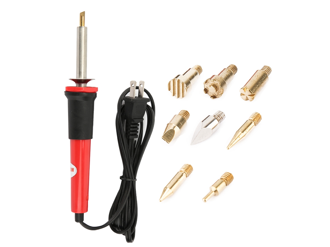 Conjunto De Ferramentas De Soldagem Elétrica De 30w Com Pistola De Solda E Caneta De Queimadura De Madeira