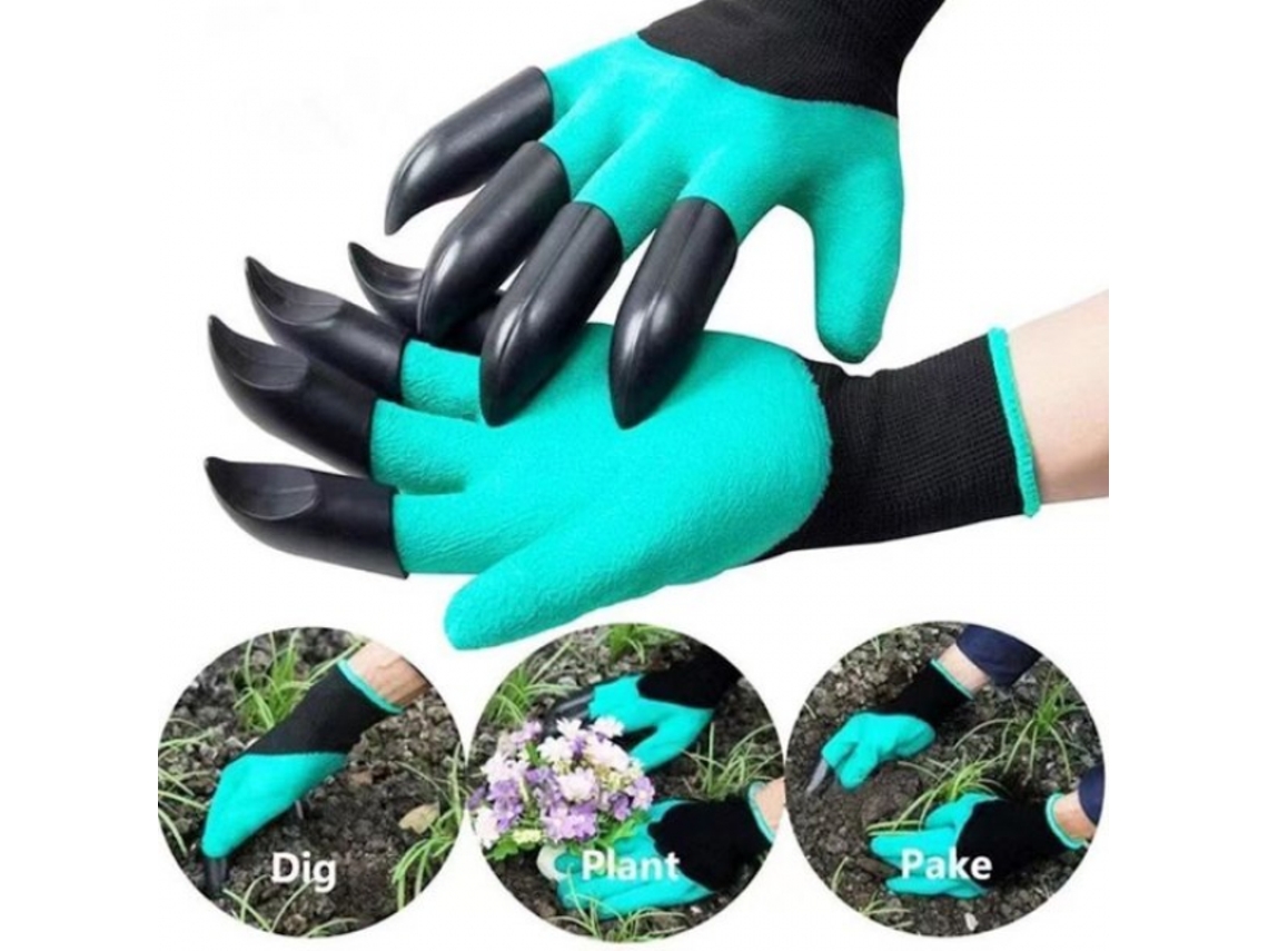 Luvas De Jardinagem Com Garras, Pretas
