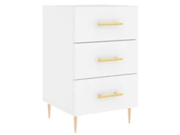 Bedside Cabinet, Bedside Cabinets Vidaxl Branco Madeira Processada (n/a)