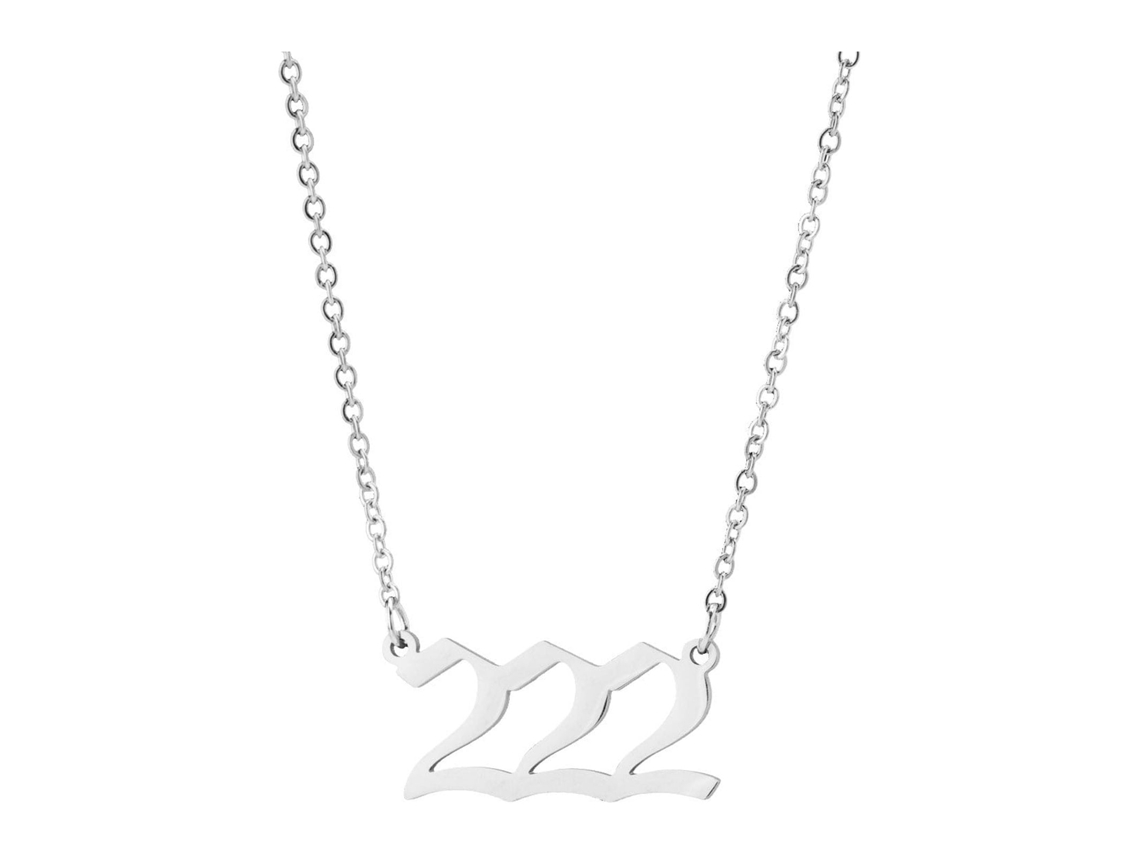 Liquidación 1 Collar Con Colgante De Número De Ángel, Chapado En Oro/plata, De Acero Inoxidable, Ideal Para Mujeres.