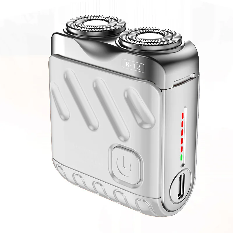 (r12 Branco) Barbeador Elétrico Portátil, Interface Usb-c, Classificação De Impermeabilidade Ipx7, Fácil De Limpar, Com Luz Indicadora De Energia.