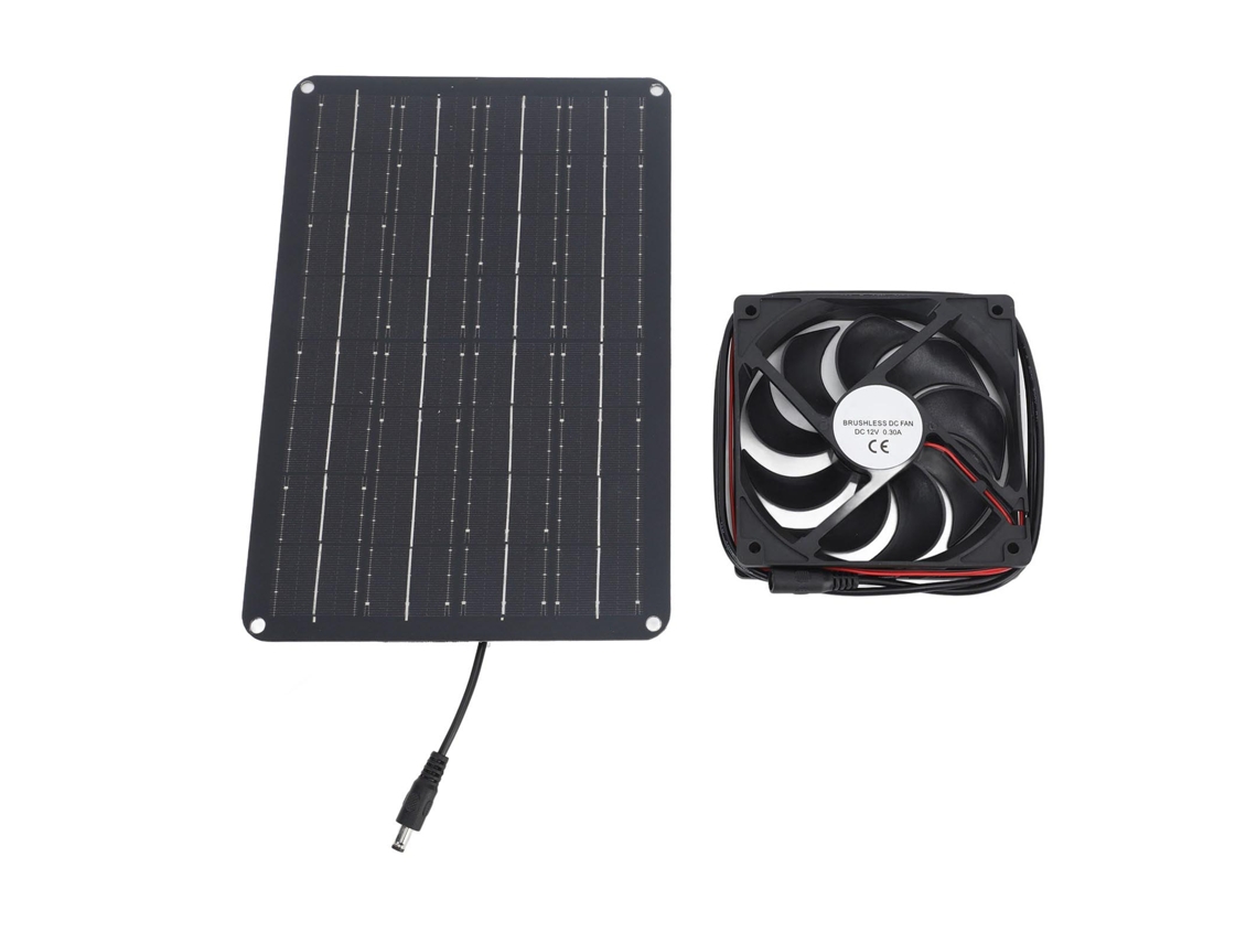 Kit ventilador solar 15w 12v exaustor janela, 2 ventiladores, estufa, galinheiros, casas de animais, 4.9ft cabo | S/MARCA