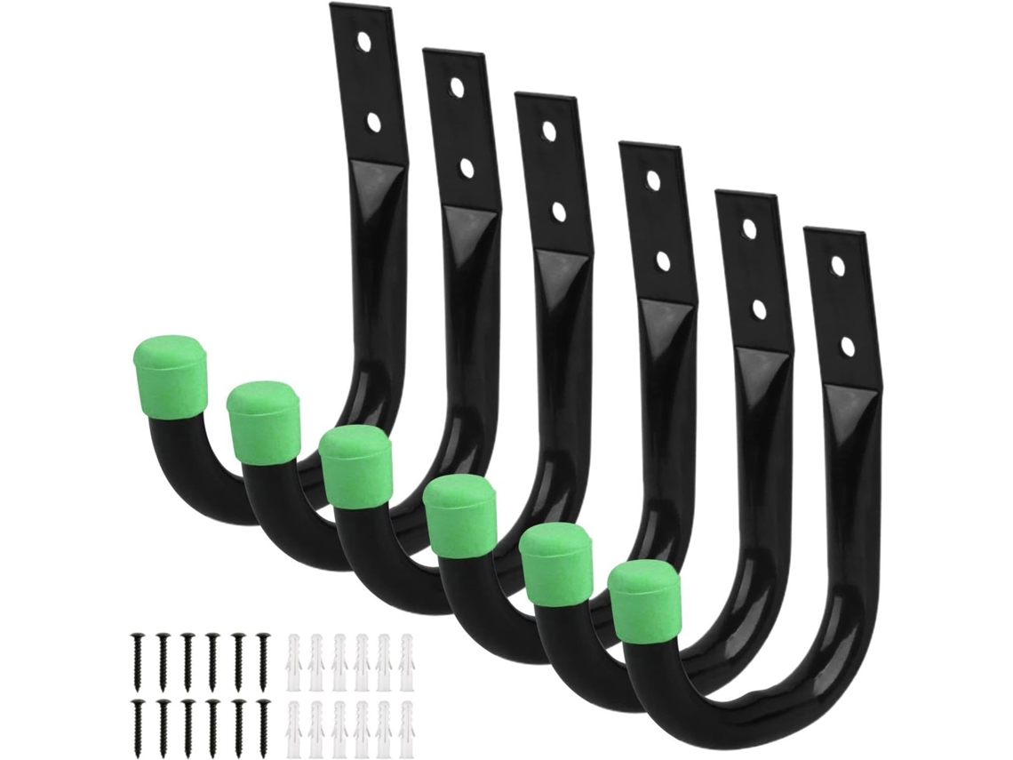 Ganchos Para Escada De Garagem, Suportes De Parede Para Ferramentas De 15 Cm (6 Polegadas) | Em Formato De J Reforçado