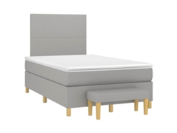 Cama Boxspring com Colchão 120x190cm Tecido Cinzento Claro MAISON EXCLUSIVE