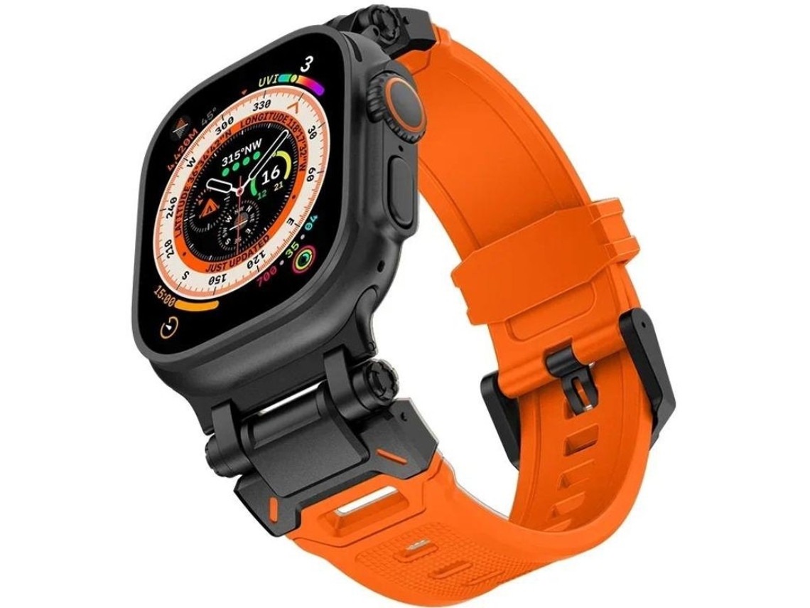 Pulseira Flexisteel para Apple Watch Series 1 38mm ORYSIN Laranja Design Resistente e Elegante
