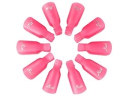 10 Clips para Remoção de Esmalte, Clips de Remoção de Esmalte Uv Gel, Rosa, Reutilizáveis