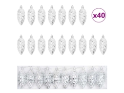 Conjunto 40 Ornamento De Natal Vidaxl Prateado Plástico (3.7 X 9.2 Cm)