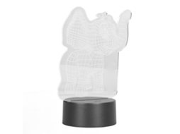 Lâmpada Noturna 3d Elefante 7 Cores Controle Touch Usb