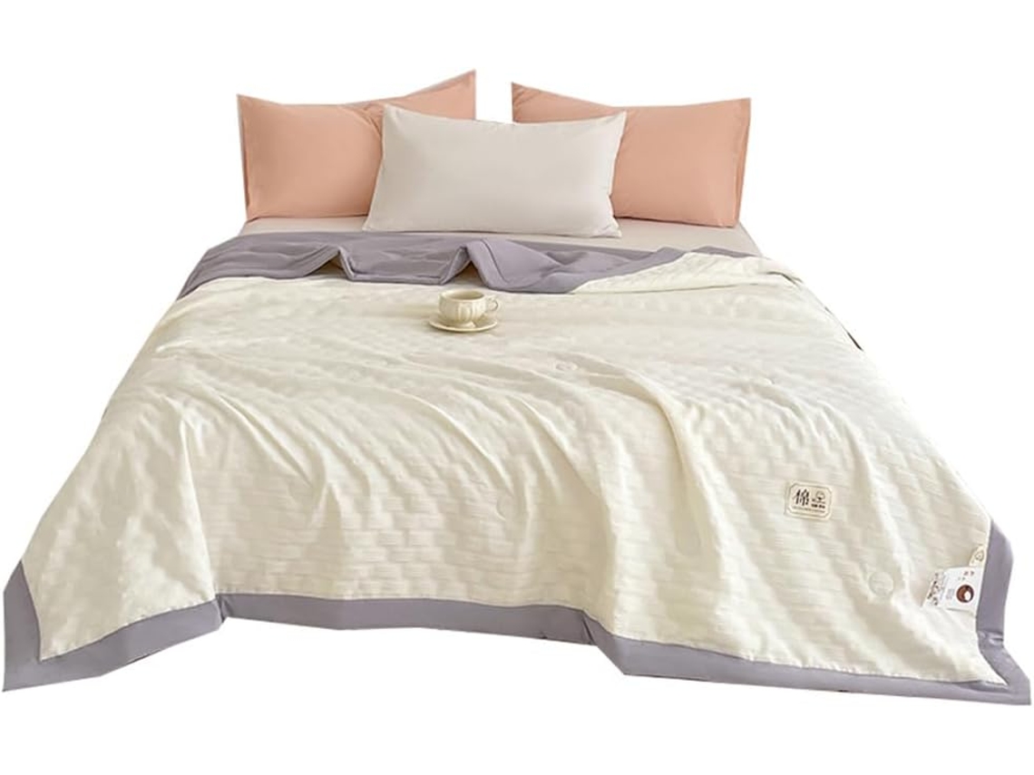 Colcha Acolchoada Fansu Capa de Cama Manta para Ar Condicionado Edredom Algodão Sofá com Estampa Nórdica 200x2