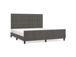 Bed Frame With Headboard, Bed Frames With Headboards Vidaxl Cinzeto Veludo (180 X 200 Cm)