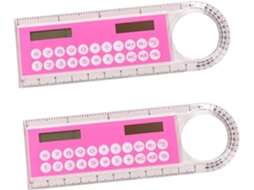 Régua Calculadora De 10 Cm, Plástico Rosa, 2 Unidades
