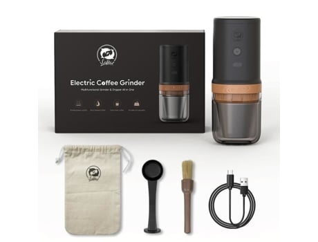 Moedor de café elétrico 3 em 1, moedor de café portátil por gotejamento, com espessura ajustável ALLONSCD