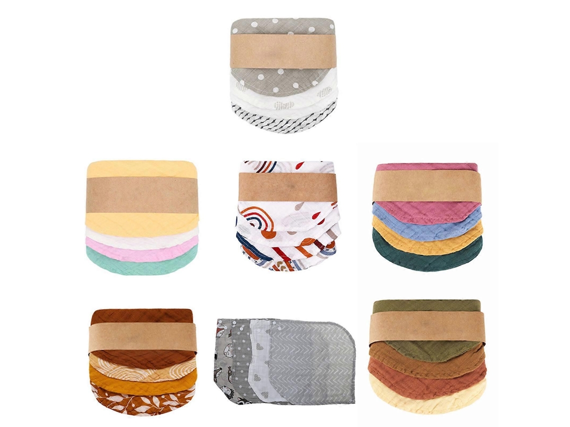 Babador Bandana De Musselina Para Bebês Meninas E Meninos, Unissex, Para Dentição, Com Estampas Nordic Afternoon/castle/retro Times/rainbo.