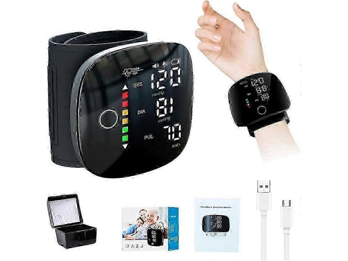 Monitor De Pressão Arterial De Pulso Automático Com Tela Sensível Ao Toque Led, Aviso De Voz, Recarregável | Monitor De Pressão Arterial Preciso