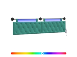 Conjunto 1 Cabeceira Moderna Vidaxl Azul-turquesa Veludo (210 X 55 X 7 Cm)