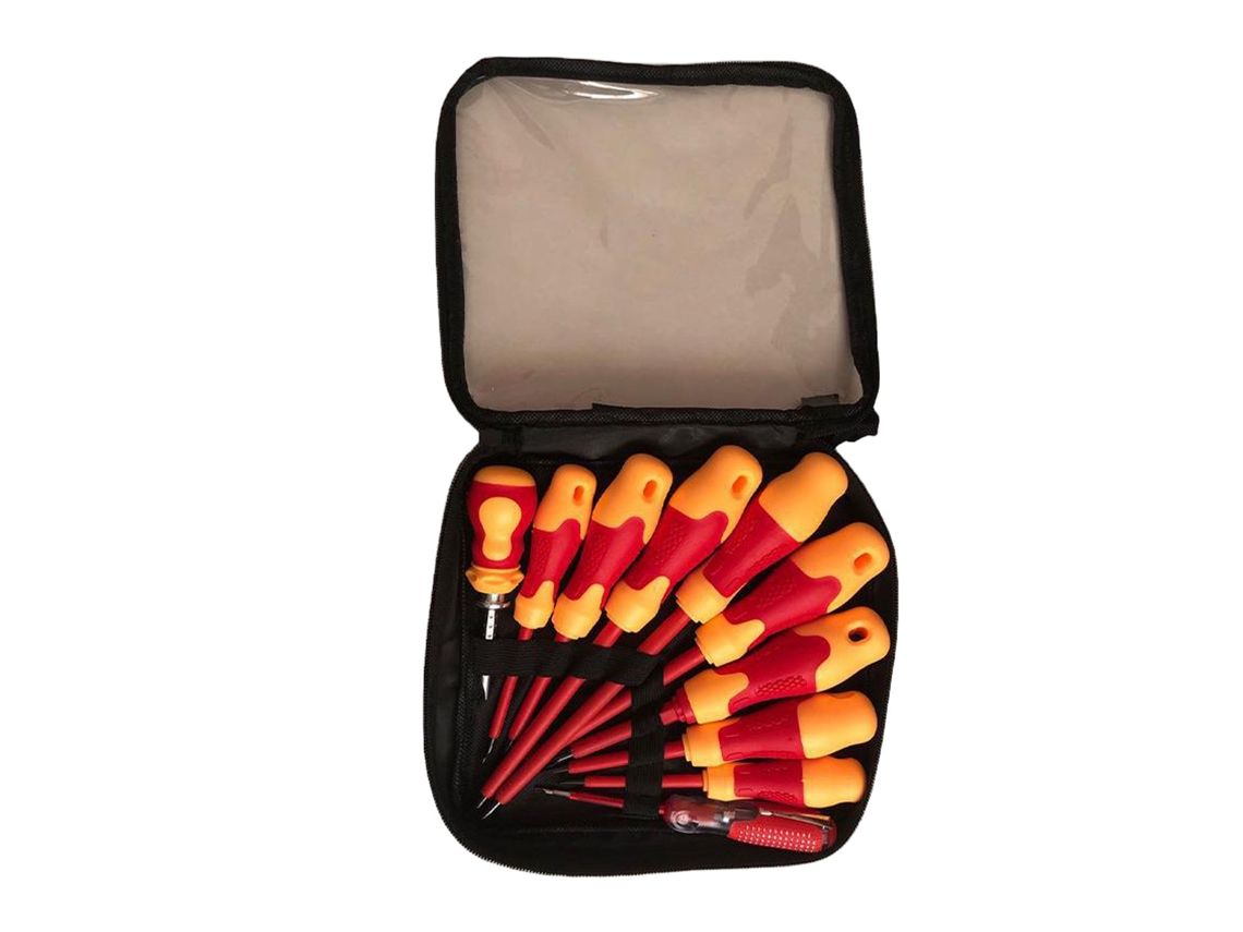 Conjunto De 10 Chaves De Fenda Cruzada Isoladas Para Eletricista Reparo Manutenção Residencial