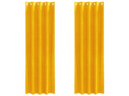 Conjunto 2 Cortinas Opacas Vidaxl Mostarda Veludo (140 X 245 Cm)