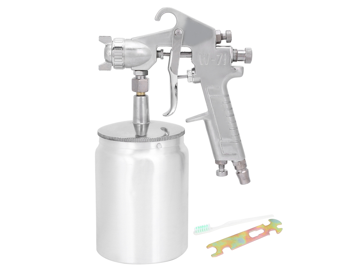 Pistola De Pintura Aireada 1000ml Boquilla Acero Inoxidable Conector Británico 1/4in Herramientas Industriales
