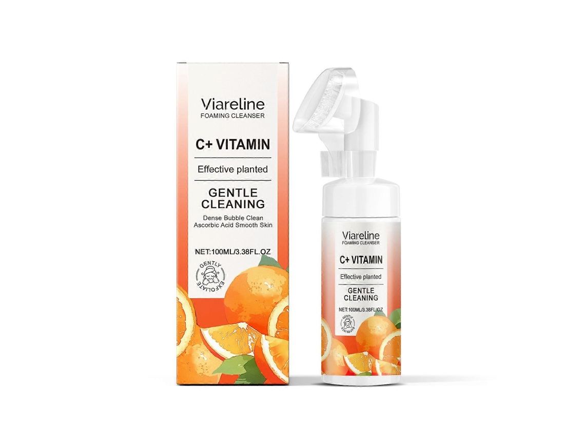 Espuma De Limpeza Facial Com Vitamina C. Limpeza Suave Para Uma Pele Hidratada E Cuidado Facial Diário Delicado.