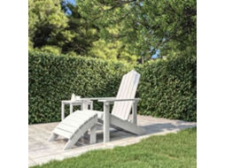 Vidaxl Cadeira De Jardim Adirondack Com Apoio De Pés Pead Branco